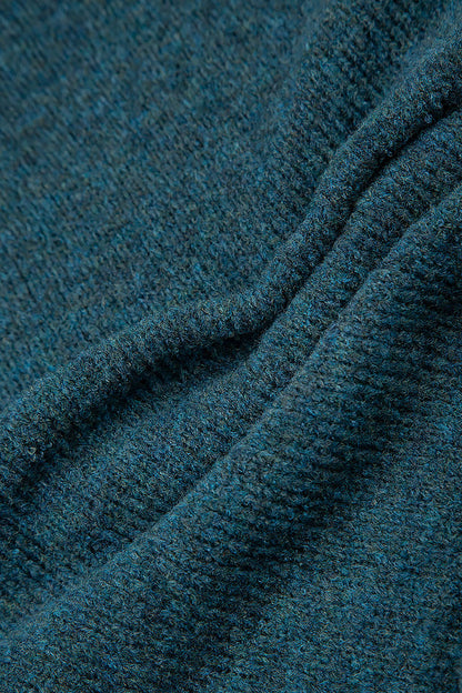Exposed Seam Teal Wool Sweater