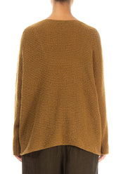 Eyelet Mustard Wool Sweater 2