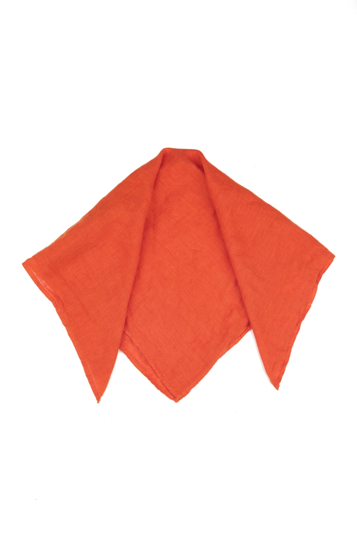 Flame Orange Gauze Linen Square Scarf