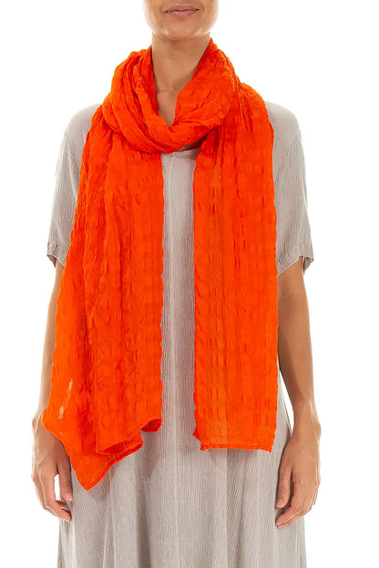 Foulard en soie orange flamme