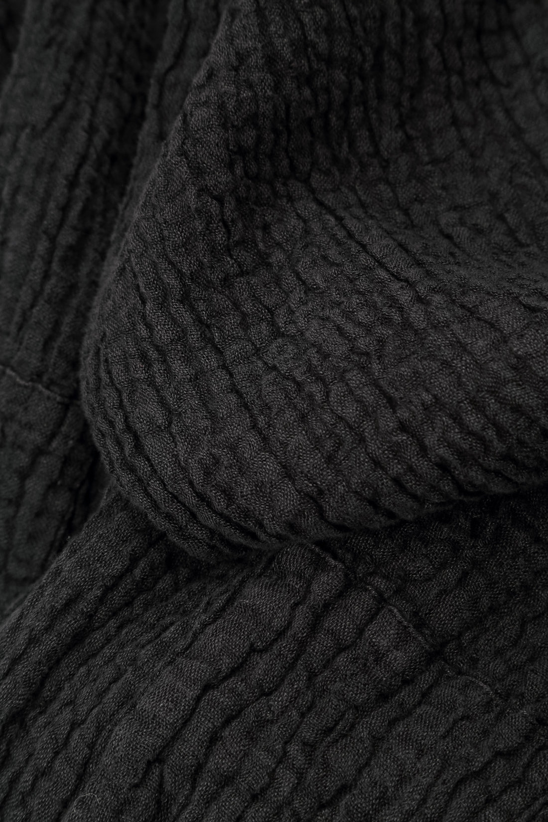 Flap Pocket Black Textured Linen Jacket 5