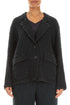 Flap Pocket Slate Textured Linen Jacket 1