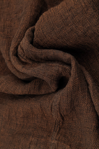 Flared A-Line Aged Copper Mélange Linen Dress 5