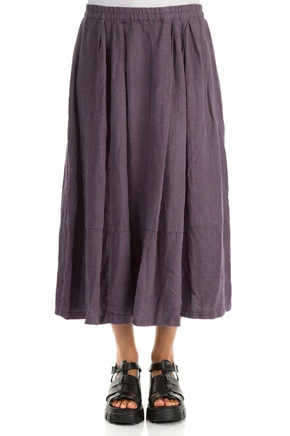 Flared Amethyst Linen Skirt