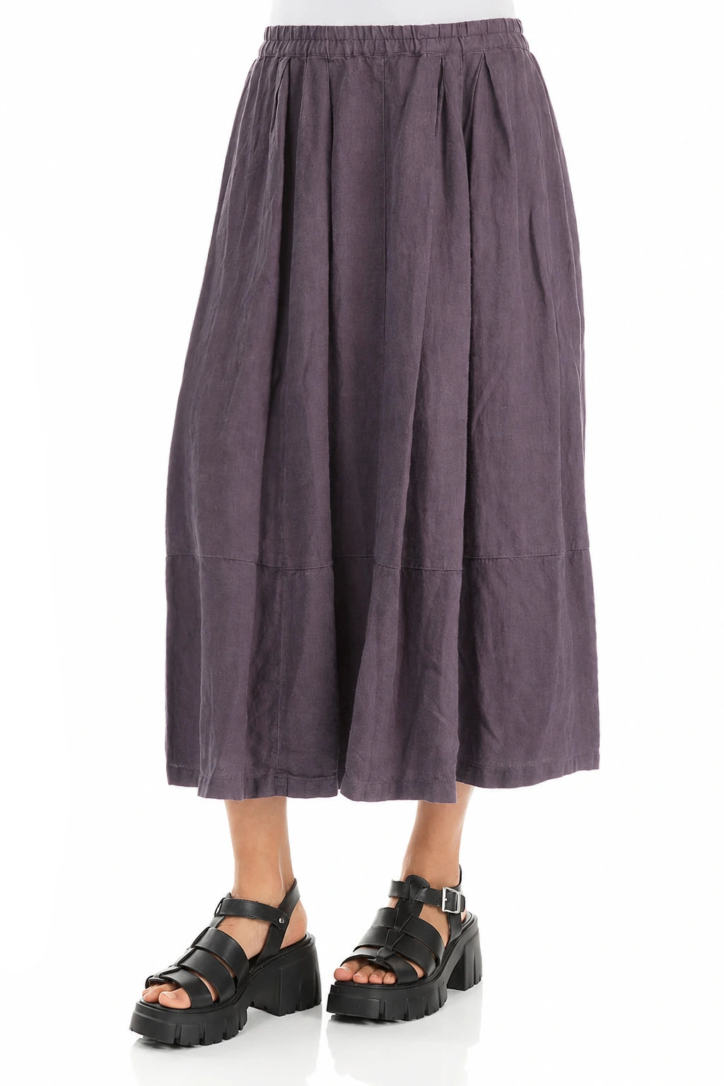 Flared Amethyst Linen Skirt
