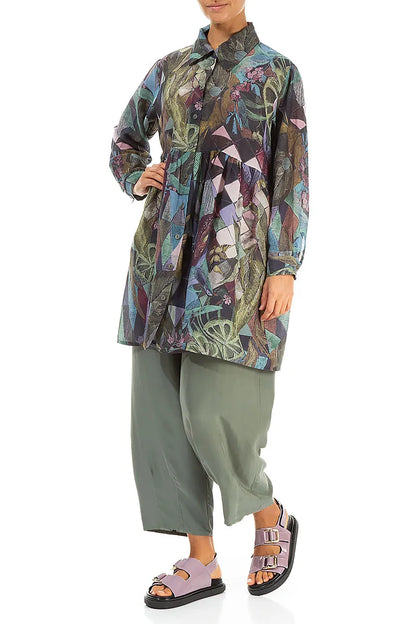 Flared Art Mosaic Silk Cotton Jacket 4