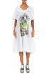 Flared Artique White Linen Dress 1