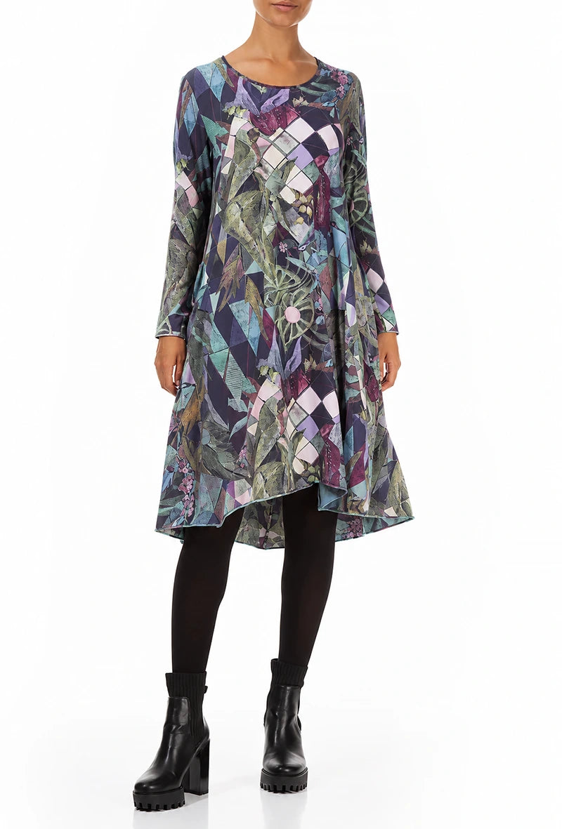 Robe évasée dos nu en Coton Art Mosaic