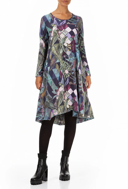 Robe évasée dos nu en Coton Art Mosaic