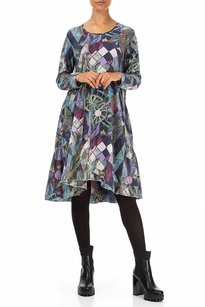 Robe évasée dos nu en Coton Art Mosaic