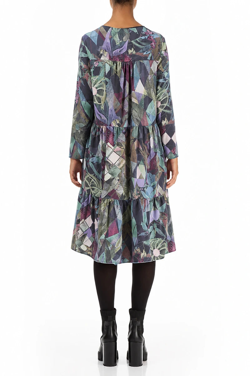 Robe évasée dos nu en Coton Art Mosaic