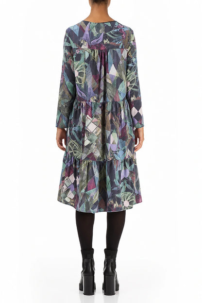 Robe évasée dos nu en Coton Art Mosaic