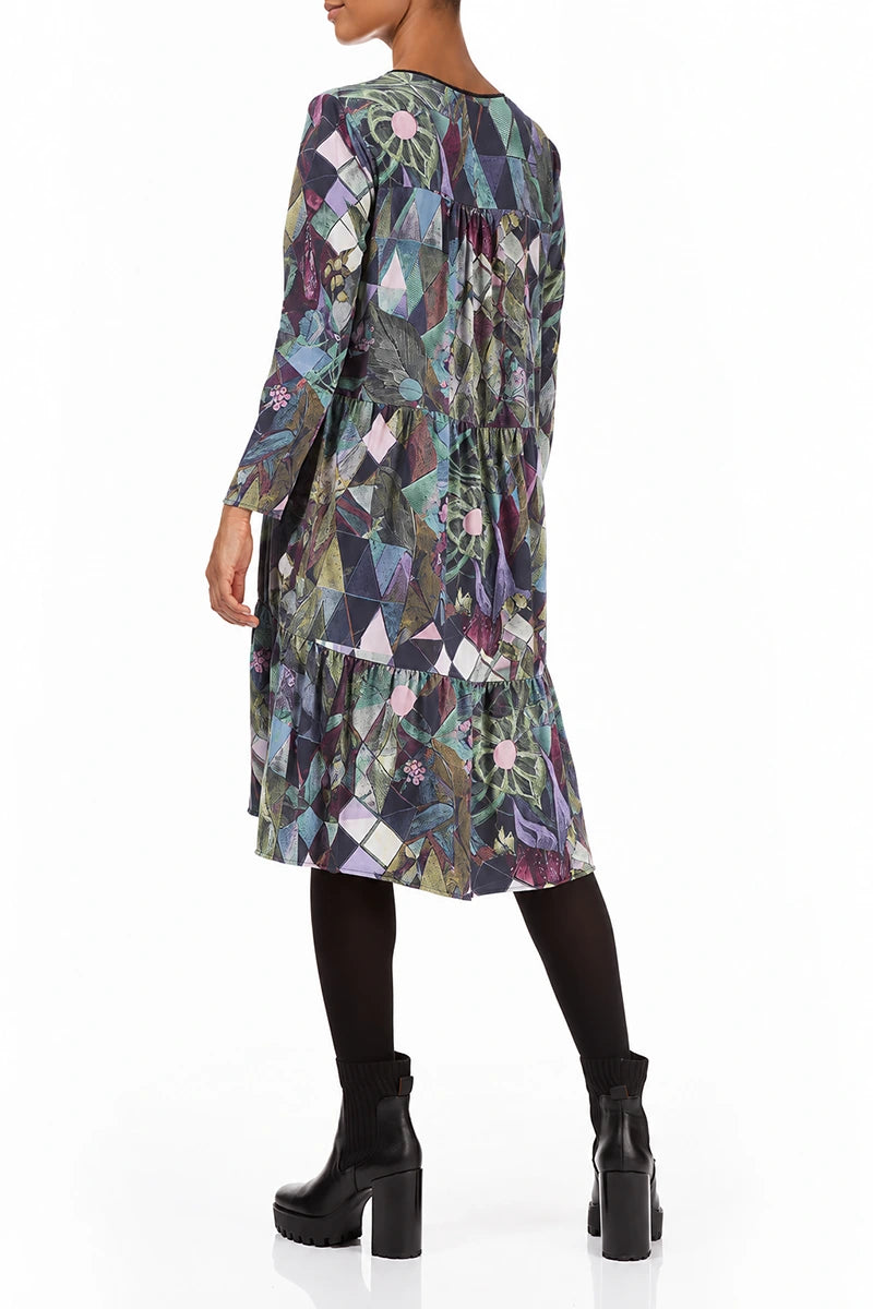 Robe évasée dos nu en Coton Art Mosaic