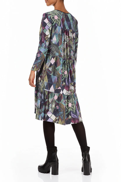 Robe évasée dos nu en Coton Art Mosaic