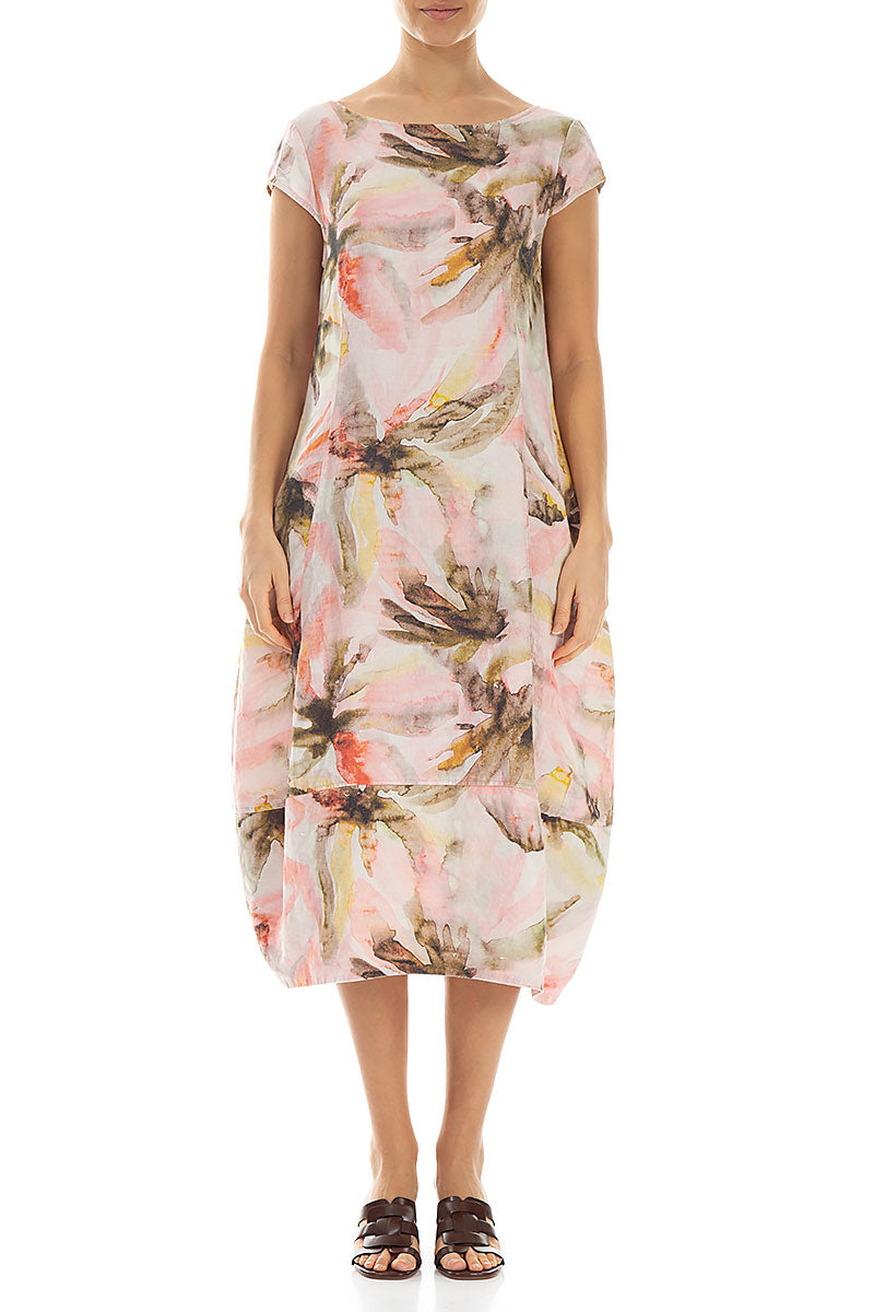 Flared Back Oasis Linen Dress 1