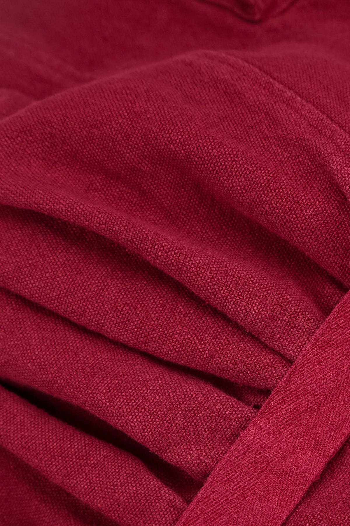 Manteau évasé dans le dos en lin épais Rouge rubis