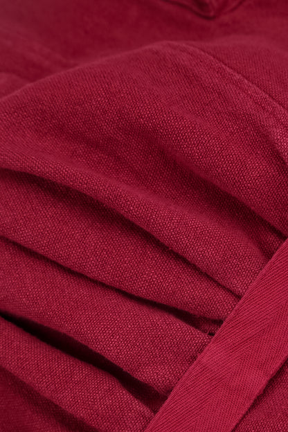 Manteau évasé dans le dos en lin épais Rouge rubis