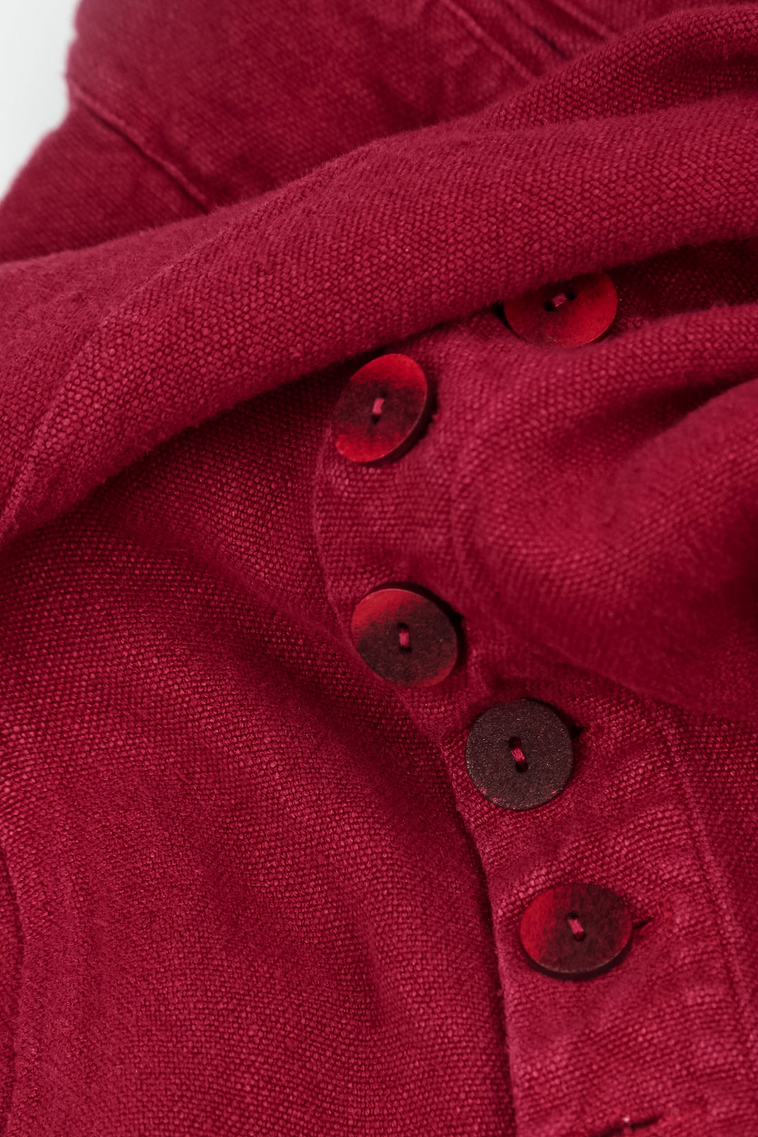 Flared Back Ruby Heavy Linen Coat 5