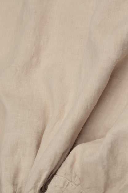 Flared Beige Linen Shirt
