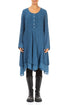 Flared Blue Gauze Linen Tunic Dress 1
