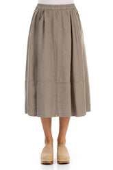 Flared Brown Linen Skirt 1