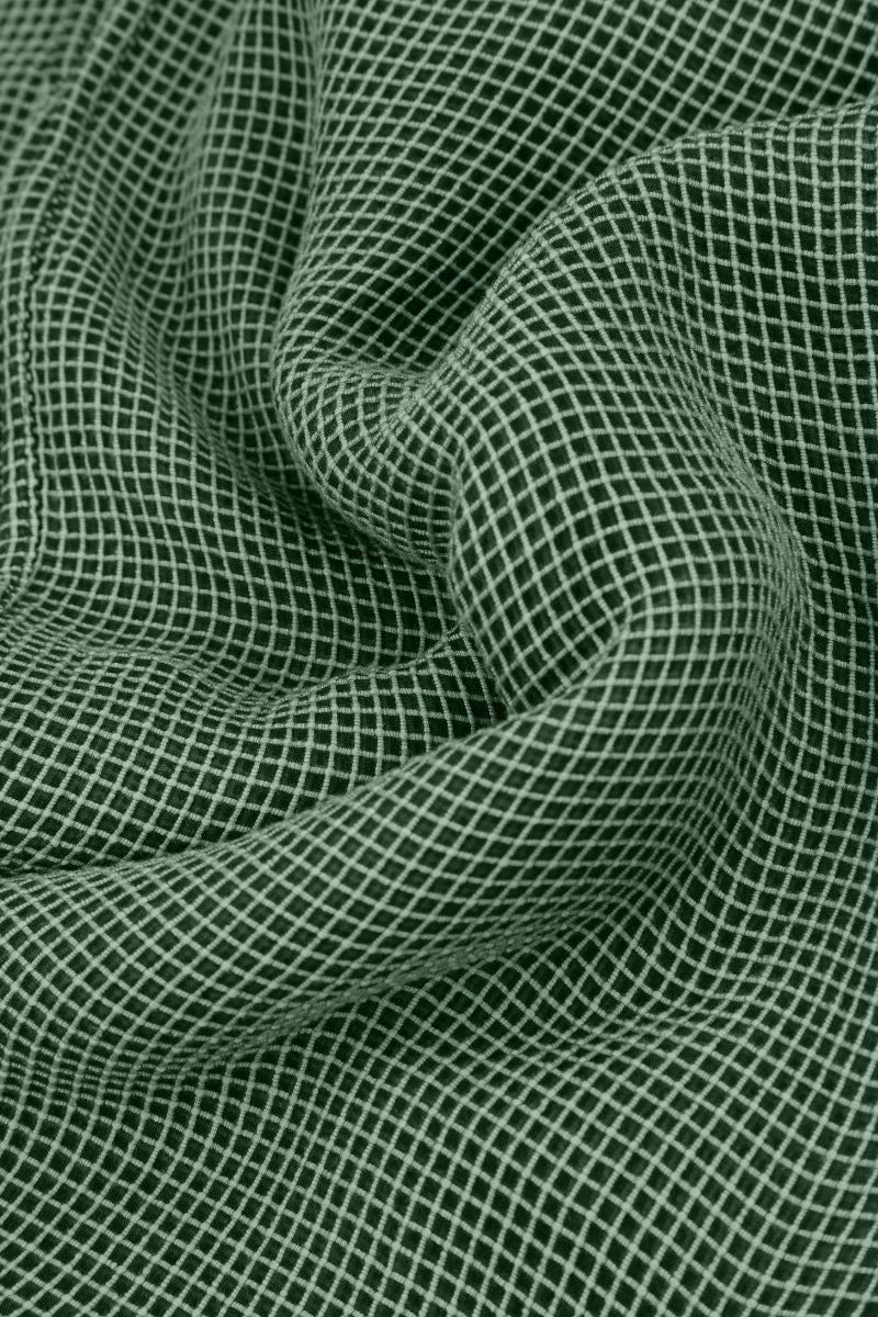 Flared Butterfly Sage Mesh Silk Dress