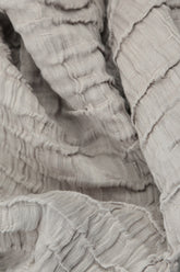 Flared Crinkled Beige Silk Shirt 5