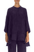 Flared Crinkled Royal Purple Silk Shirt 1