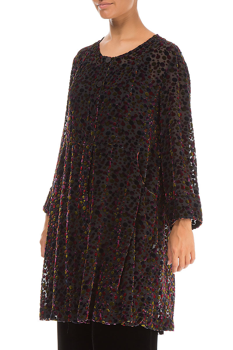 Flared Festive Devoré Silk Velvet Jacket