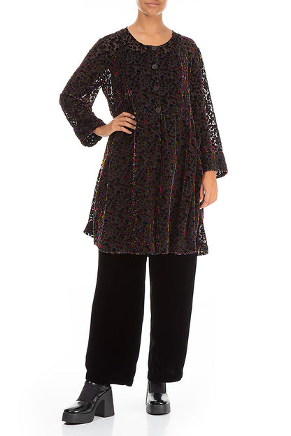 Flared Festive Devoré Silk Velvet Jacket