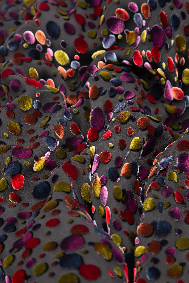 Flared Festive Devoré Silk Velvet Jacket