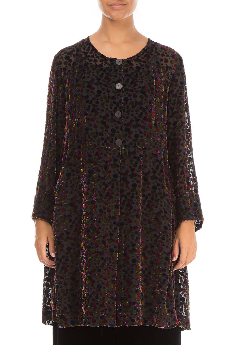 Flared Festive Devoré Silk Velvet Jacket