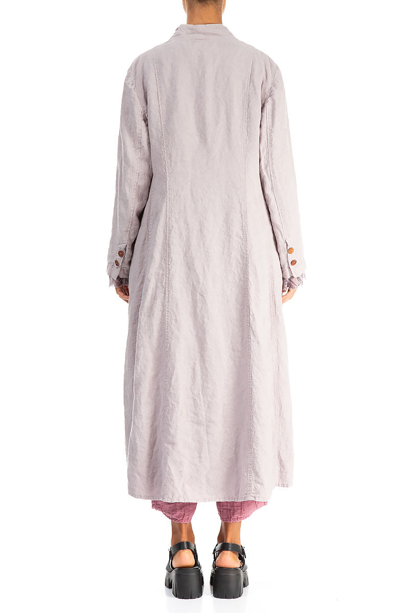 Flared Greige Lined Linen Jacket 2