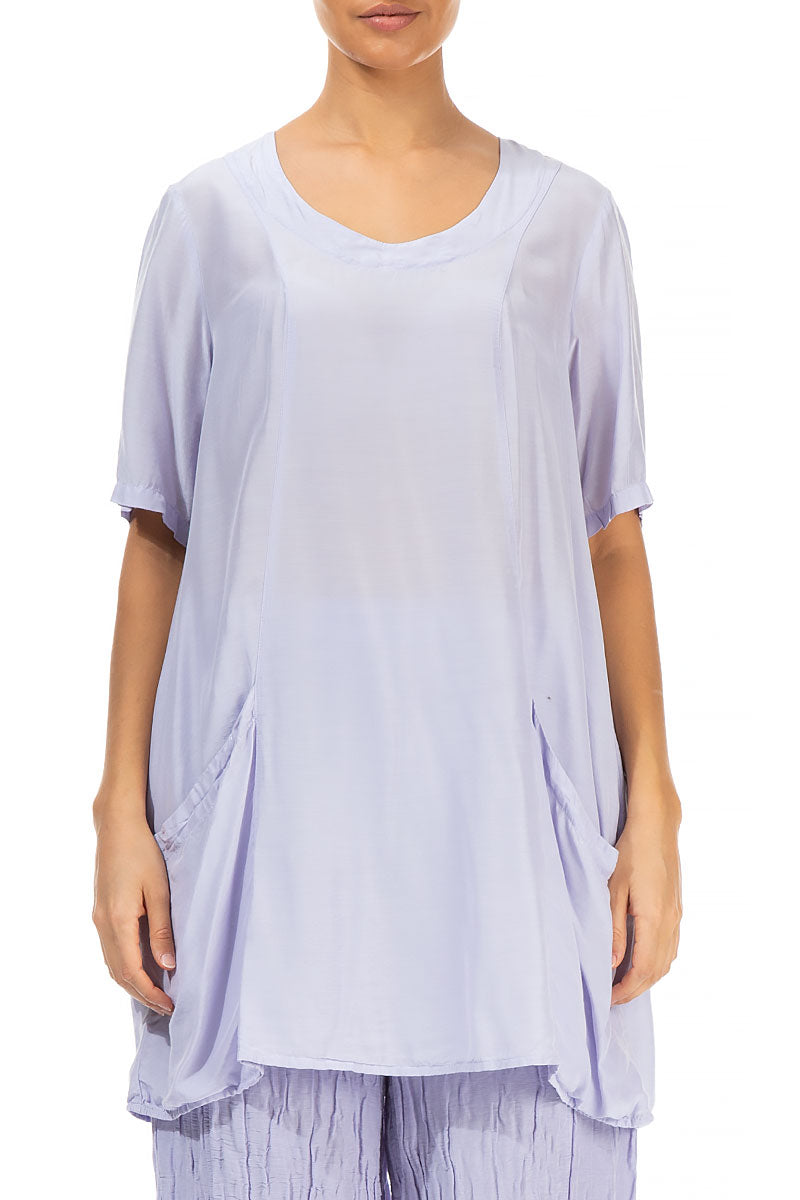 Flared Lavender Silk Bamboo Tunic 1