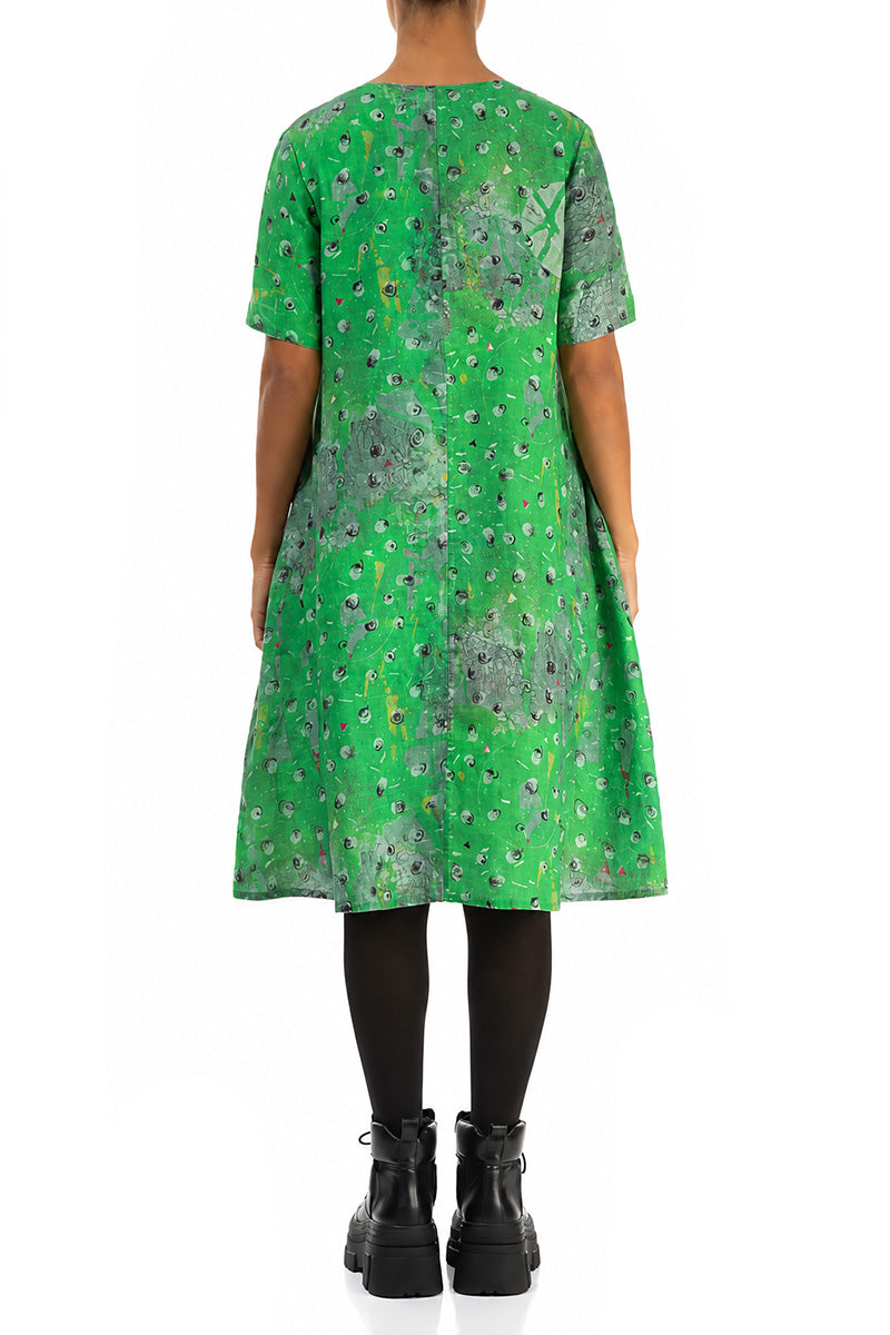 Flared Midi Meadow Linen Dress 2