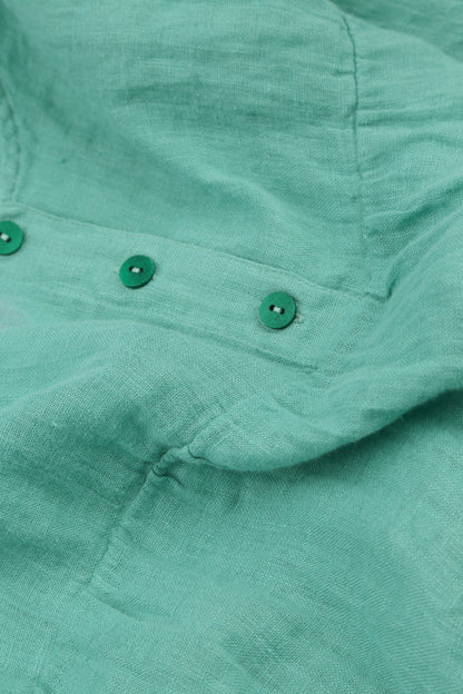 Flared Mint Gauze Linen Top