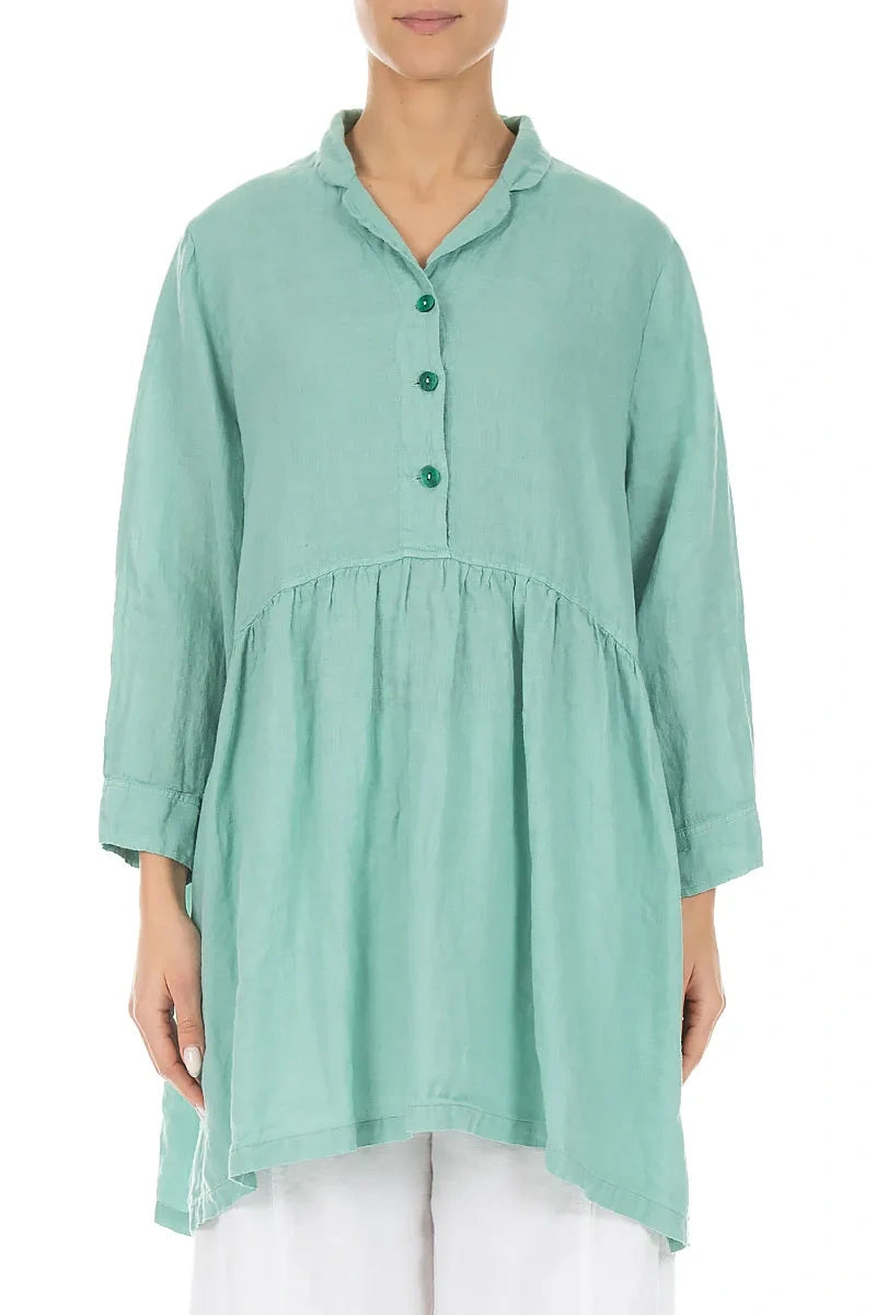 Blouse en lin évasée menthe
