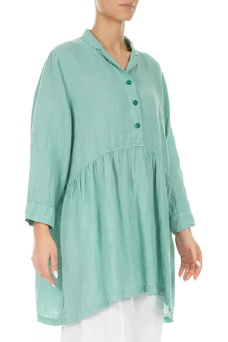 Blouse en lin évasée menthe