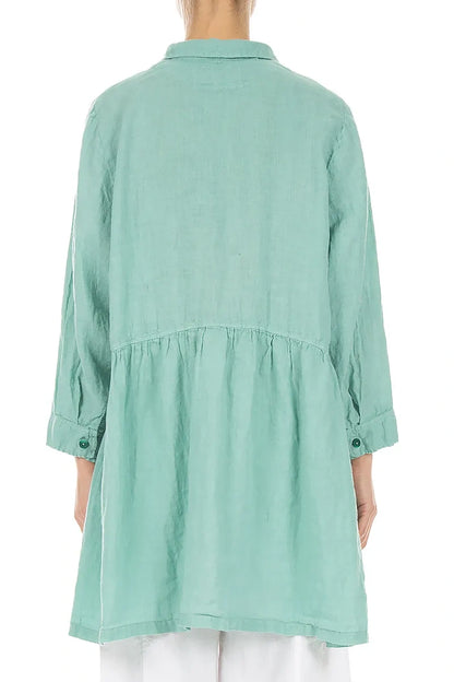 Blouse en lin évasée menthe