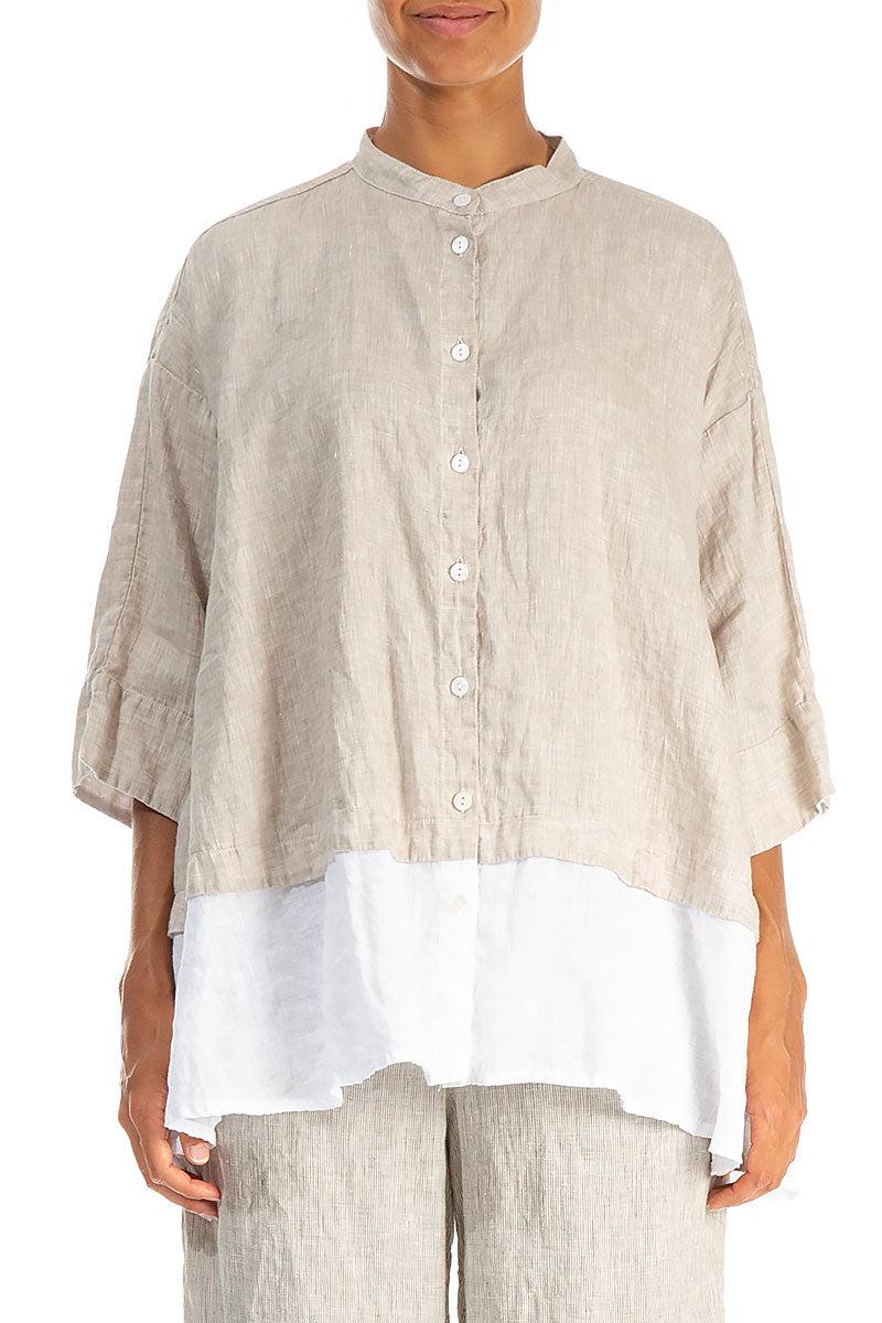 Flared Natural Linen Shirt 1