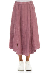 Flared Off-Dye Mauve Taupe Linen Skirt 1