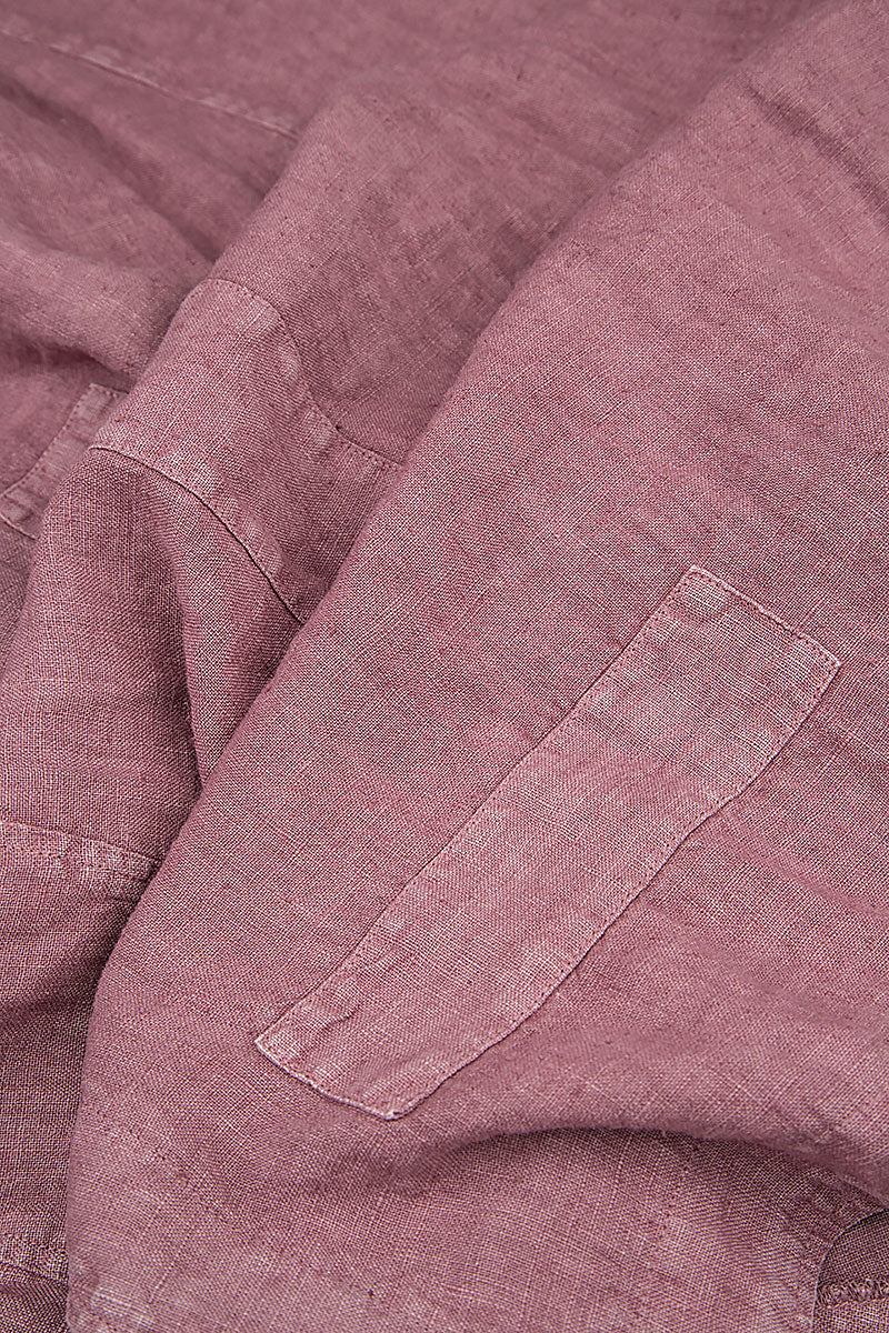 Flared Off-Dye Mauve Taupe Linen Skirt 5