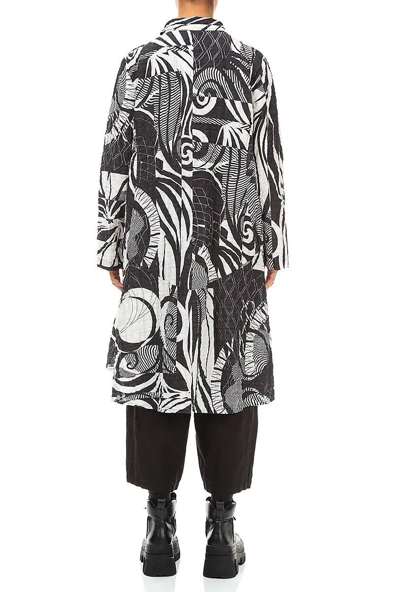 Flared Orbit Checkered Linen Cotton Jacket 2