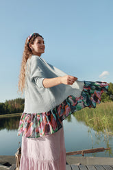 Flared Paint Charm Linen Cardigan 6