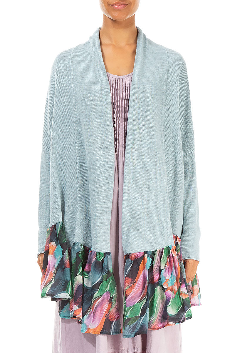 Flared Paint Charm Linen Cardigan 1