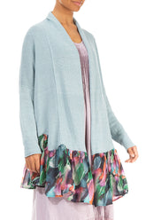 Flared Paint Charm Linen Cardigan 3
