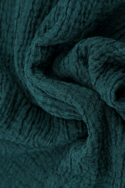 Flared Peacock Textured Linen Tunic