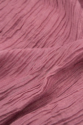 Flared Pockets Crinkled Mauve Taupe Silk Blouse 5