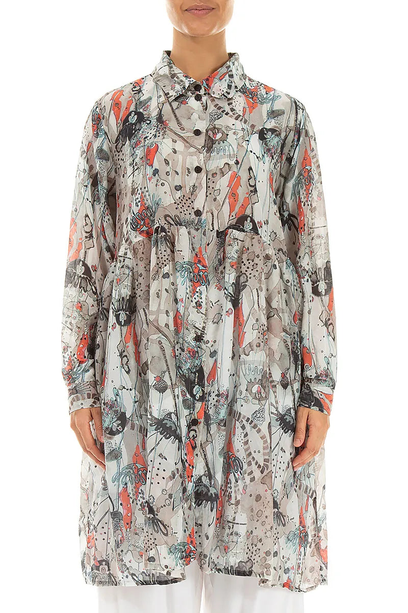 Veste évasée en soie et coton Savannah