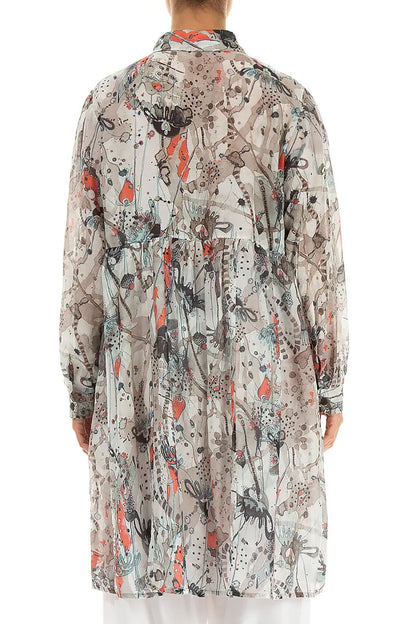 Veste évasée en soie et coton Savannah